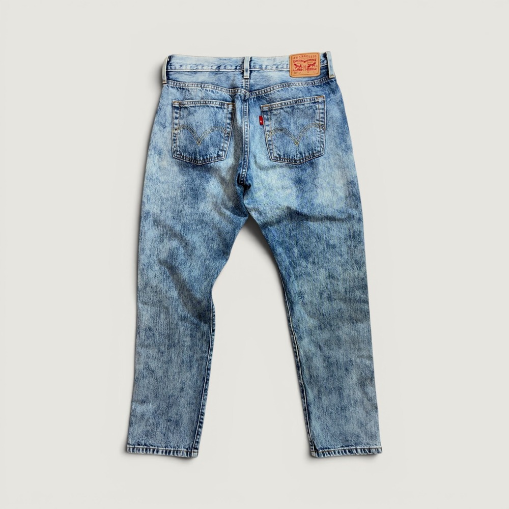 Levi's 501 CT Jeans Womens 26 Blue Acid Wash Distressed Custom Tapered Denim